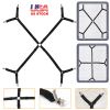 Bed Sheet Fasteners Adjustable Crisscross Elastic Sheet Suspenders Gripper Mattress Holder Straps w/ 8 Clips