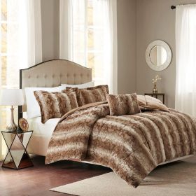 4PC Faux Fur Comforter Set