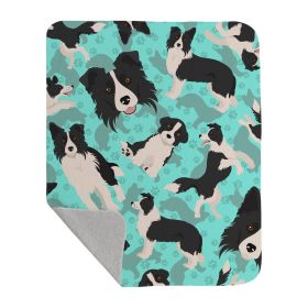 Border Collie Quilted Blanket 50x60 Artwork Pattern Quilted Throw Blanket for Bed, Couch, Sofa, Soft and Lightweight