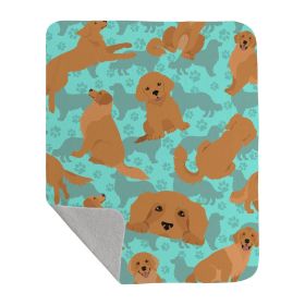 Golden Retriever Quilted Blanket 50x60 Artwork Pattern Quilted Throw Blanket for Bed, Couch, Sofa, Soft and Lightweight