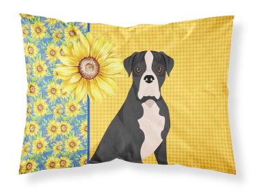 Summer Sunflowers Natural Eared Black Boxer Standard Pillowcase Lightweight Super Soft Easy Care Decorative Artwork Pillowcase, Standard
