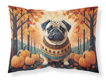 Fawn Pug Fall Standard Pillowcase Lightweight Super Soft Easy Care Decorative Artwork Pillowcase, Standard