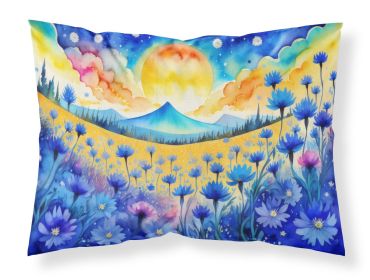 Blue Cornflowers in Color Standard Pillowcase Lightweight Super Soft Easy Care Decorative Artwork Pillowcase, Standard