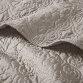 Oversized Quilted Throw Khaki 60x70"