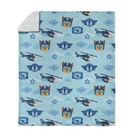 Paw Patrol Chase Rescue Pattern Silk Touch Sherpa Throw Blanket 50 x 60 inches