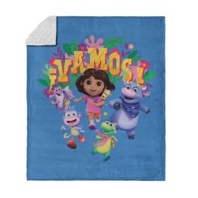 Dora the Explorer Vamos Silk Touch Sherpa Throw Blanket 50 x 60 inches