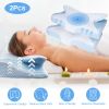 2Pcs Memory Foam Pillow Neck Support Pillow for Pain Relief Sleeping Ergonomic Contour Orthopedic Support Side Back Stomach Sleeper