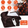 Electric Heated Flannel Throw Heated Blanket with 6 Heat Settings 1-8 Hours Auto off Washable for Home Office Usage 59x50in