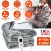 Electric Heated Flannel Throw Heated Blanket with 6 Heat Settings 1-8 Hours Auto off Washable for Home Office Usage 59x50in