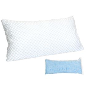 Shredded Memory Foam Pillow Adjustable Cool Pillow with Extra Filling Machine Washable Cover for Side Back Stomach Sleepers (Option: PillowKing1Pc)