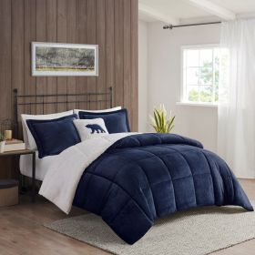 Plush to Sherpa Down Alternative Comforter Set (Color: as Pic)
