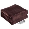 Electric Heated Flannel Throw Heated Blanket with 6 Heat Settings 1-8 Hours Auto off Washable for Home Office Usage 59x50in