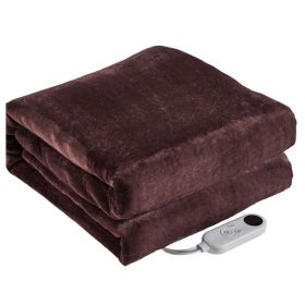 Electric Heated Flannel Throw Heated Blanket with 6 Heat Settings 1-8 Hours Auto off Washable for Home Office Usage 59x50in (Option: BlanketCOFF152127CM)