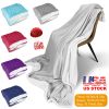 Fleece Throw Blanket Warm Soft Flannel Bed Cover Cuddly Cozy Sofa Travel Car Blanket w/ Queen King Throw Size Optional