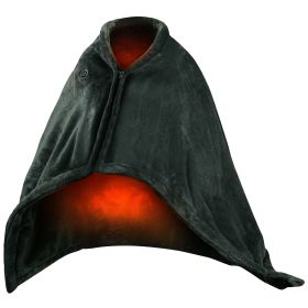 USB Heated Blanket Electric Heated Blanket Heated Poncho Shawl Wrap Throw with Zipper Washable for Home Office 59*31in (Option: HeatedBlanketStandard)