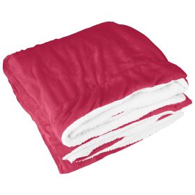 Fleece Throw Blanket Warm Soft Flannel Bed Cover Cuddly Cozy Sofa Travel Car Blanket w/ Queen King Throw Size Optional (Option: FleeceBlanketQueenRed)